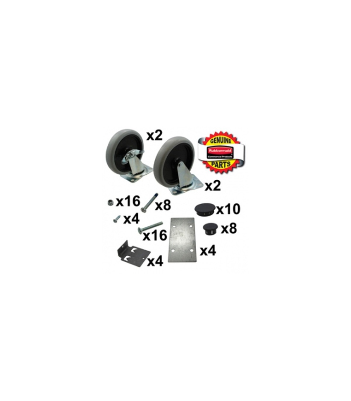 Part - Max Rack Caster & Hdware (2 Rigid/2 Swivel) - FG3317L1BLA -  - [unit price]