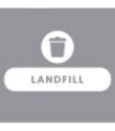 Rubbermaid FG1992435 Final Sale: Label - Landfill Horizontal 10/pk-Wht, Price Per PK