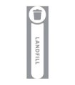 Rubbermaid FG1992437 Final Sale: Label-Landfill 10.5x2.7"Vertical-10/pk-Wht, Price Per PK