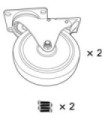 Part - 5" Diameter Caster Kit - Gray