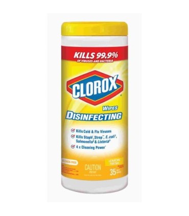 Clorox Wipes Disinfecting, Lemon Fresh, 35 Count 1/CS/12 - 1603 -  - [unit price]