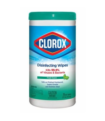 Clorox® Disinfecting Wipes, Fresh Scent, White, 6 Bottles/Case, 75 Wipes/Bottle 6/CS - 1609 -  - [unit price]
