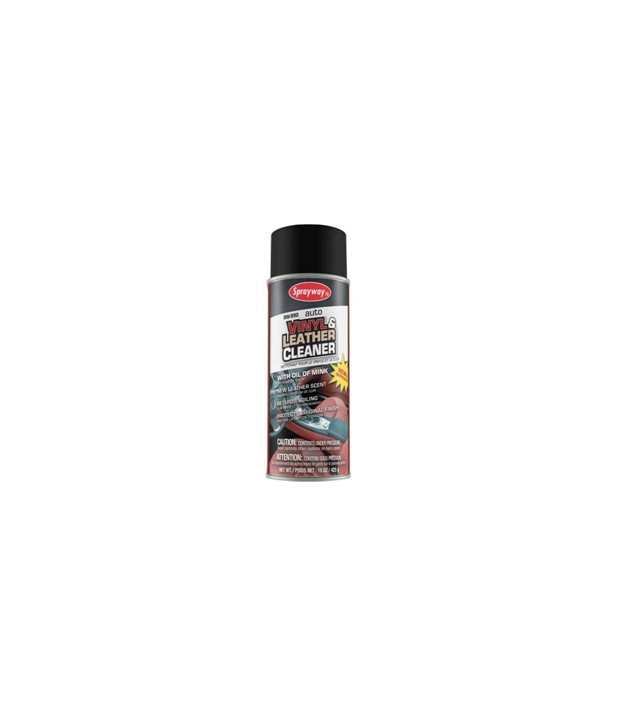 Sprayway SW990 Vinyl Leather Cleaner with Mink Pol Aerosol, 16 Oz 12/16-OZ - SW990 -  - [unit price]