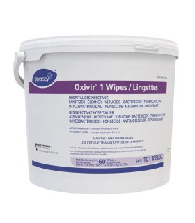 Diversey 101108602 Oxivir 1 Accel Hydrogen Peroxide Wipes 11x12"- 4/160ct - 101108602 -  - [unit price]