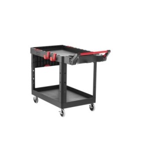 Rubbermaid FG1997208 SOP: HD Utility Cart -Adapt Med 22x51"Lipped 2 Shelf-Blk, Price Per EA - FG1997208 -  - [unit price]