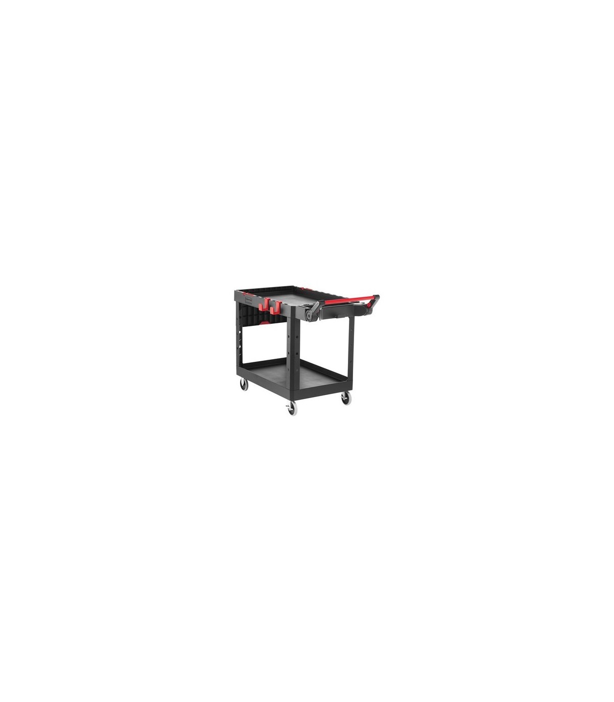 Rubbermaid FG1997208 SOP: HD Utility Cart -Adapt Med 22x51"Lipped 2 Shelf-Blk, Price Per EA - FG1997208 -  - [unit price]