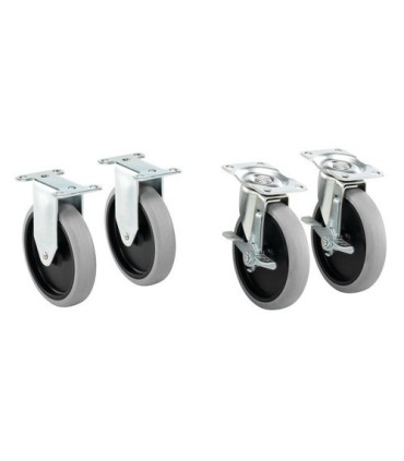 Rubbermaid FG1997371 OBS: Adaptable Cart- Part-TPR Caster 5"Kit(Fix/Swivel)-Gray, Price Per EA - FG1997371 -  - [unit price]
