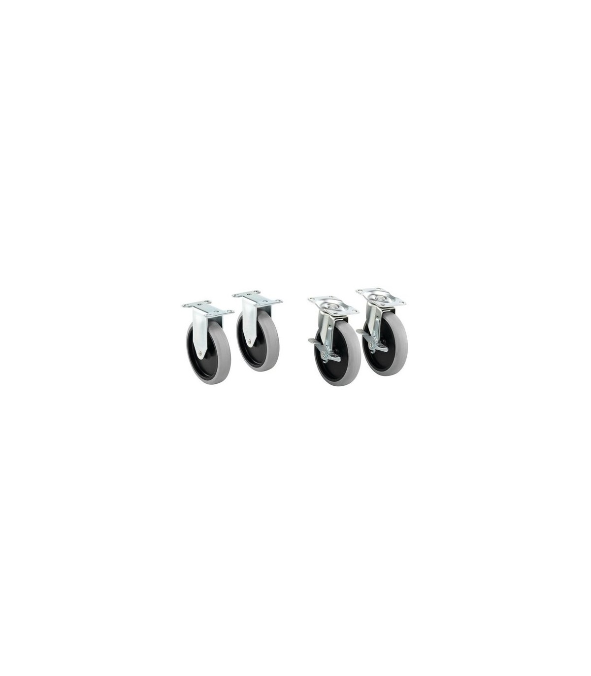 Rubbermaid FG1997371 OBS: Adaptable Cart- Part-TPR Caster 5"Kit(Fix/Swivel)-Gray, Price Per EA - FG1997371 -  - [unit price]