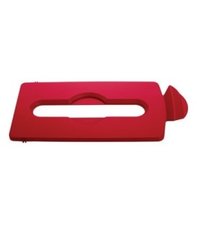 Rubbermaid FG2007194 SOP: Slim Jim - BYO Station Paper Slot Lid Insert - Red, Price Per EA - FG2007194 -  - [unit price]