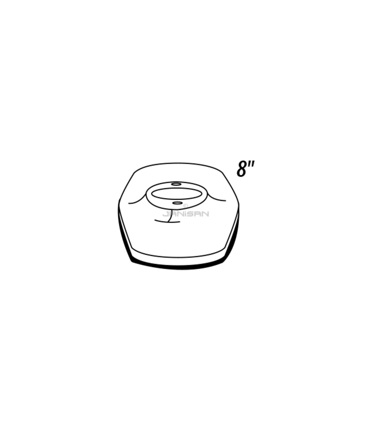 Rubbermaid 490287 Part - SST Cover Plate Domed 8" Polished Chrome Price/Each