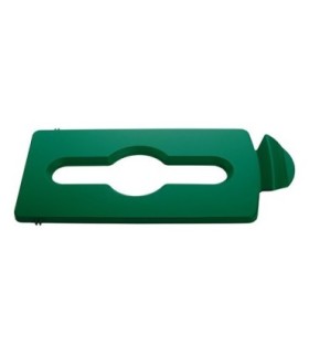 Rubbermaid FG2007887 SOP: Slim Jim - BYO Station Mixed Recycle Lid Insert -Green, Price Per EA - FG2007887 -  - [unit price]