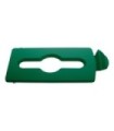 Rubbermaid FG2007887 SOP: Slim Jim - BYO Station Mixed Recycle Lid Insert -Green, Price Per EA