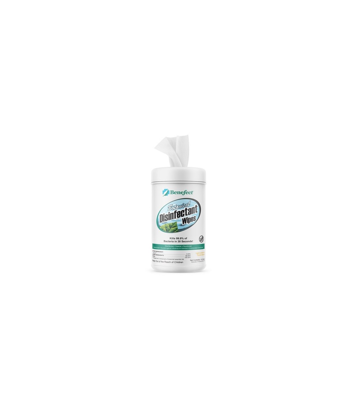 Benefect  51876 Wipes - Botanical Disinfectant6x7" Biodegradable - 6/170ct
