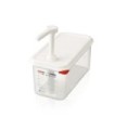 San Jamar Araven - Pump W/Food Pan PP 1oz GN 1/4 Size - White