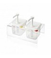 San Jamar Araven - Holder 2 Pump w/GN 1/6 Size Food Pan PP-Clear