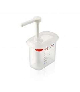 San Jamar Araven - Pump w/Food Pan PP 1oz GN 1/9 Size - White