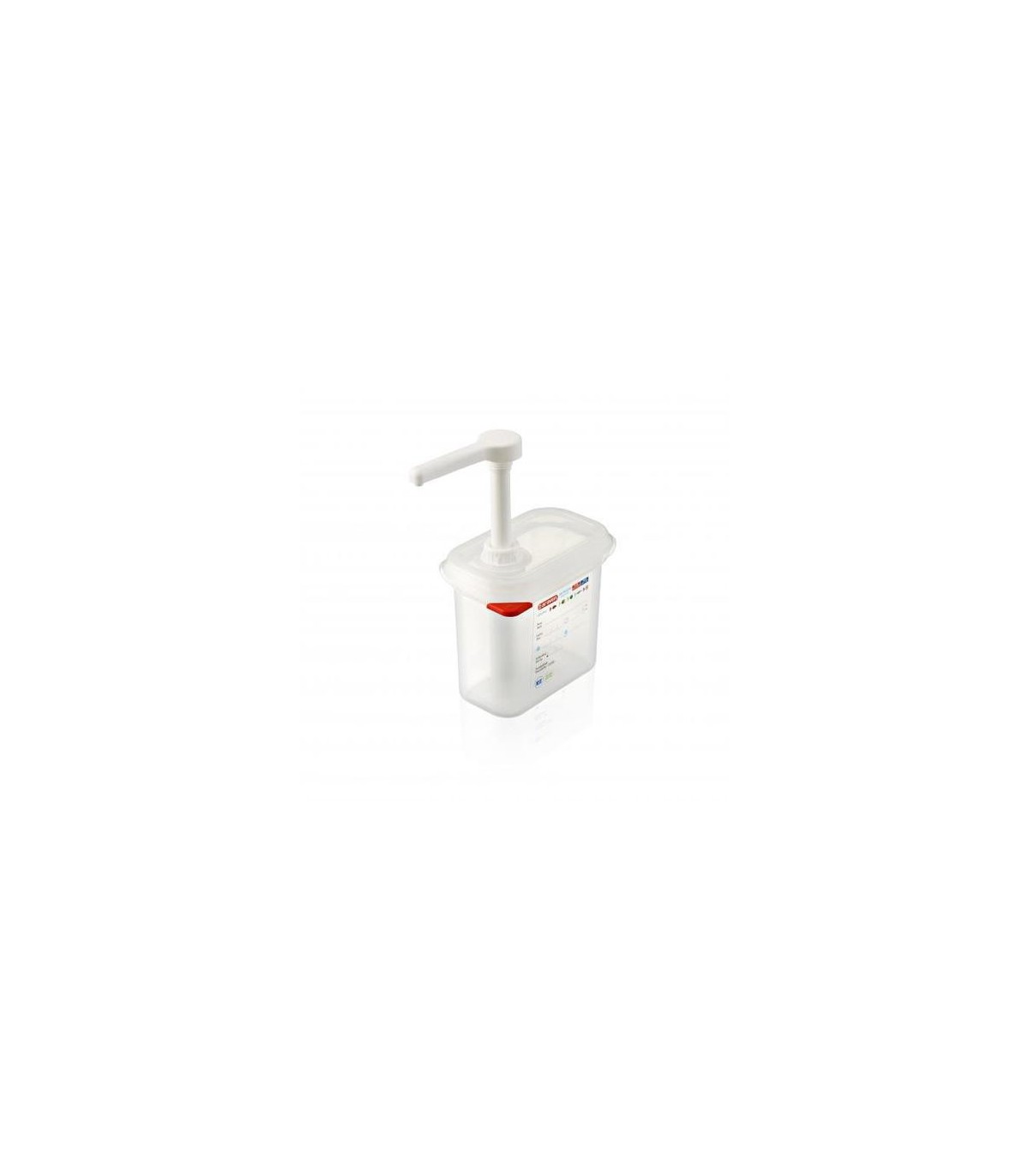 San Jamar Araven - Pump w/Food Pan PP 1oz GN 1/9 Size - White
