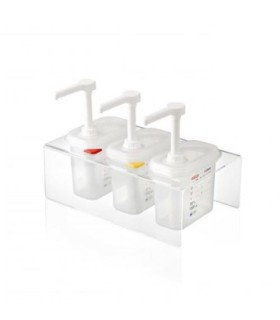 San Jamar Araven - Holder 3 Pump w/GN 1/9 Size Food Pan PP Clear