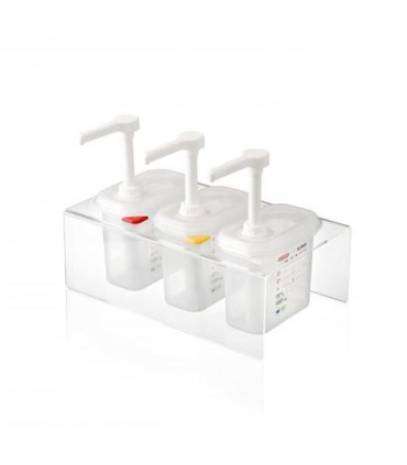 San Jamar Araven - Holder 3 Pump w/GN 1/9 Size Food Pan PP Clear