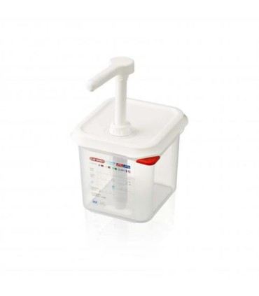 San Jamar Araven - Pump w/Food Pan PP 1oz GN 1/6 - White