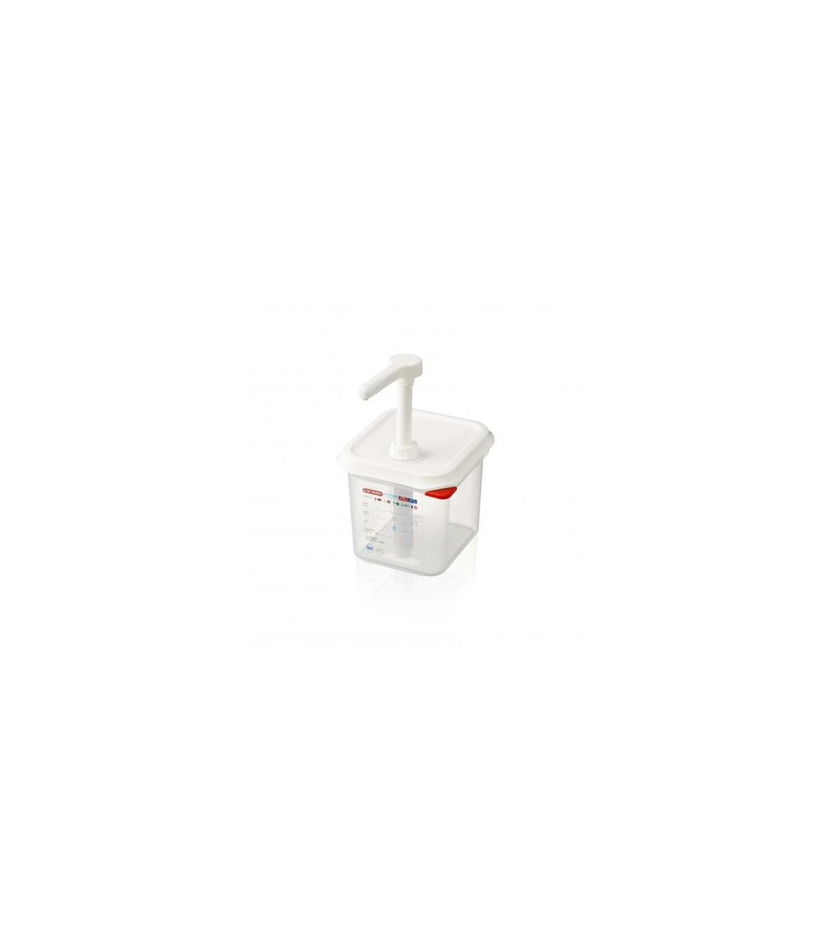San Jamar Araven - Pump w/Food Pan PP 1oz GN 1/6 - White
