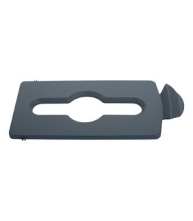 Rubbermaid FG2007899 SOP: Slim Jim - BYO Station Mixed Recycle Lid Insert - Grey, Price Per EA - FG2007899 -  - [unit price]