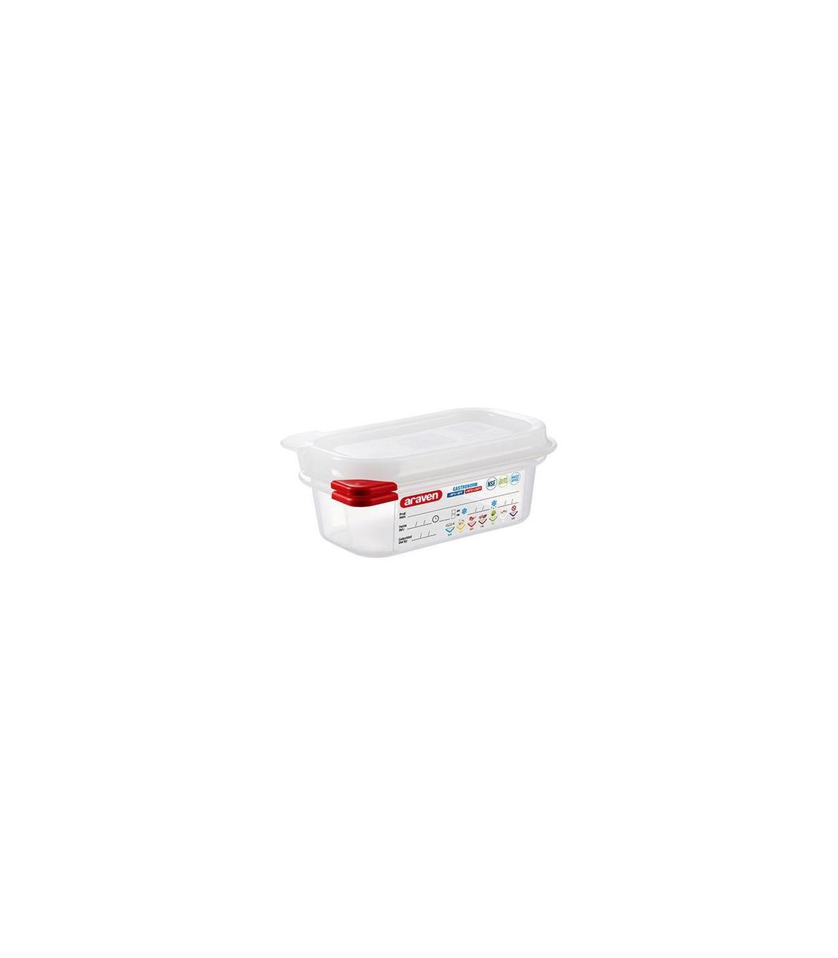 San Jamar Araven -Food Pan w/Lid PP GN 1/9 Size 2.5"- Transluc