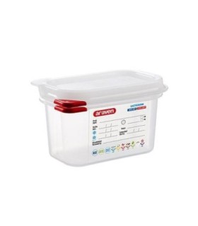 San Jamar Araven - Food Pan w/Lid PP GN 1/9 Size 4" - Transluc