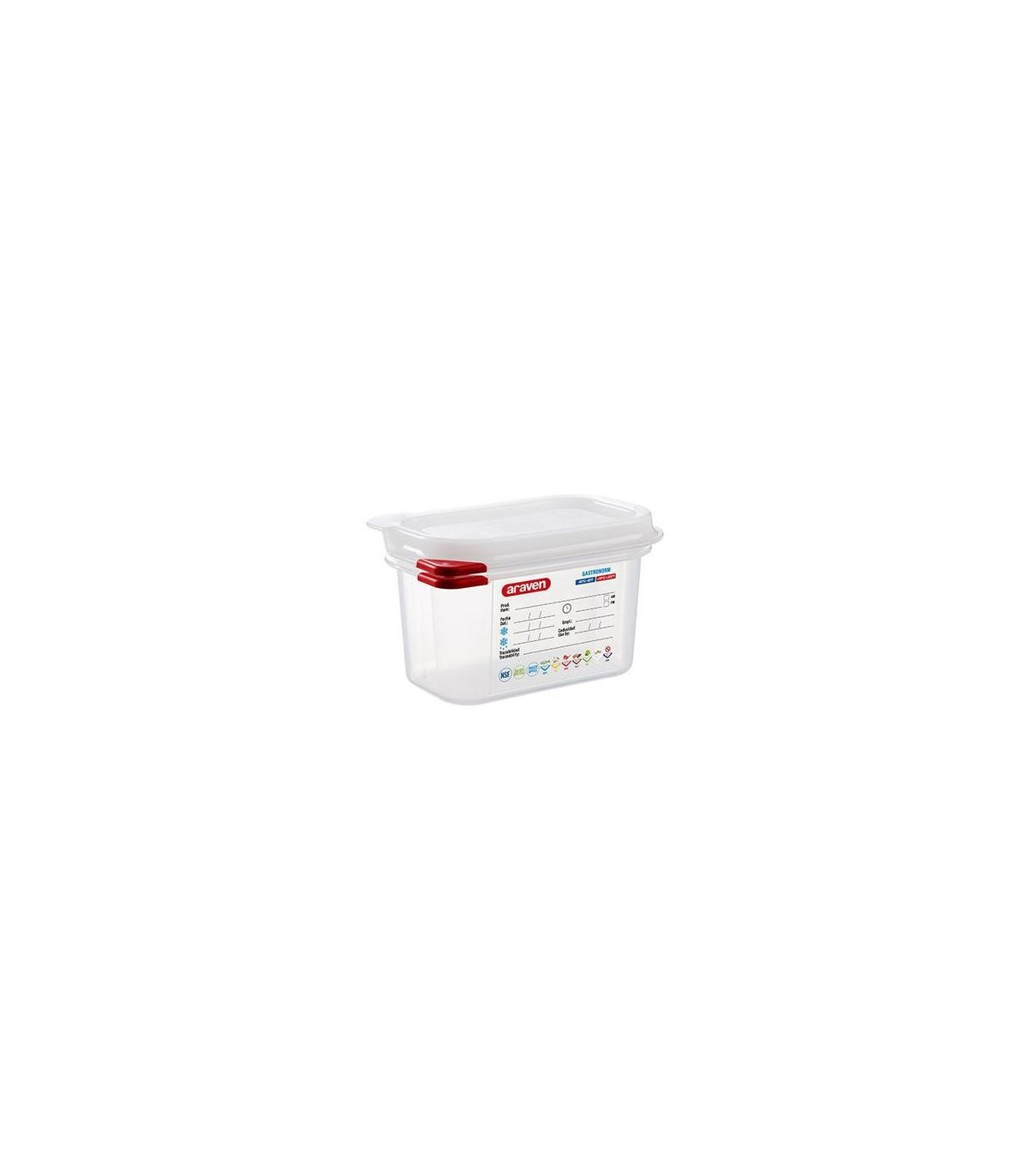 San Jamar Araven - Food Pan w/Lid PP GN 1/9 Size 4" - Transluc