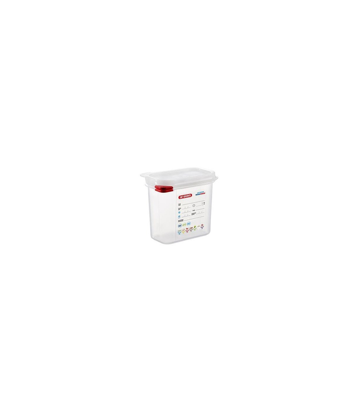 San Jamar Araven - Food Pan w/Lid PP GN 1/9 Size 6" - Transluc