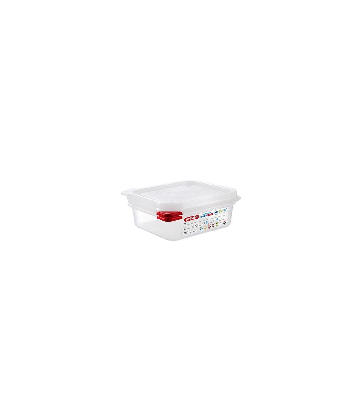 San Jamar Araven -Food Pan w/Lid PP GN 1/6 Size 2.5"- Transluc