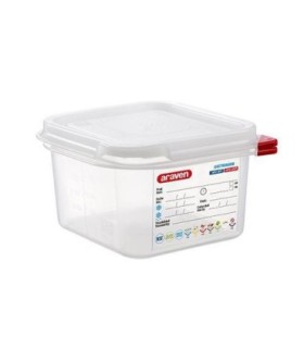 San Jamar Araven - Food Pan w/Lid PP GN 1/6 Size 4" - Transluc