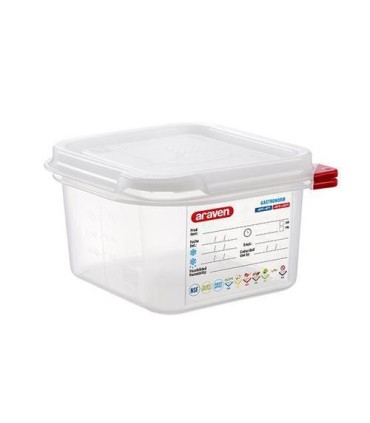 San Jamar Araven - Food Pan w/Lid PP GN 1/6 Size 4" - Transluc
