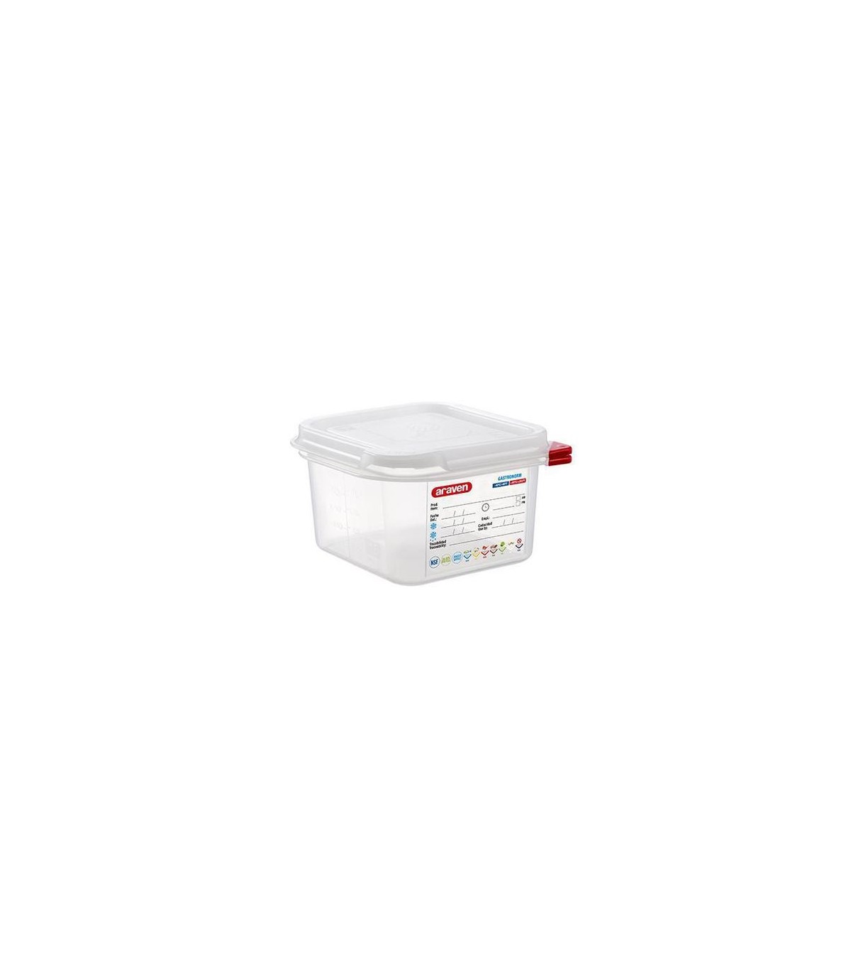 San Jamar Araven - Food Pan w/Lid PP GN 1/6 Size 4" - Transluc