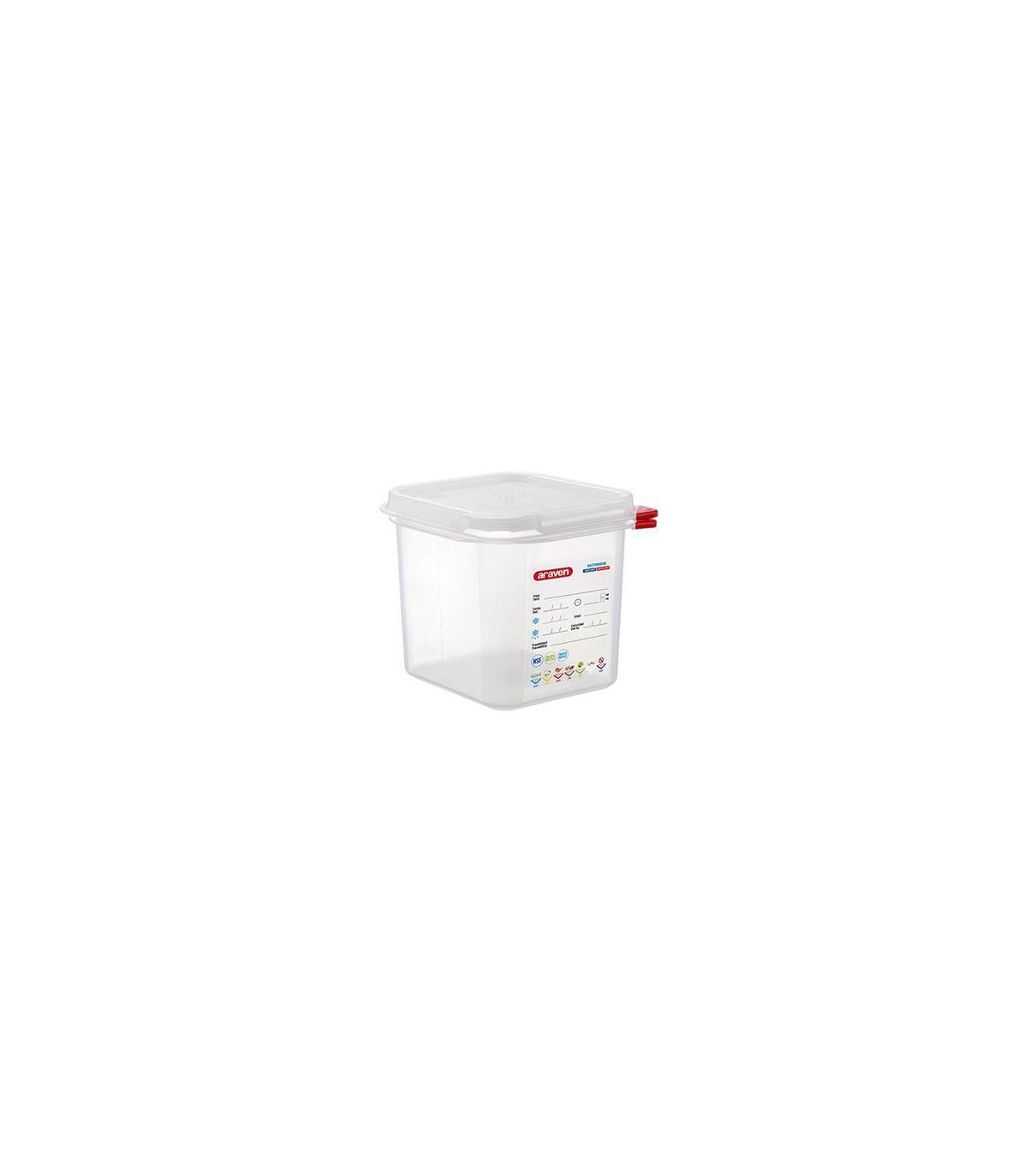San Jamar Araven - Food Pan w/Lid PP GN 1/6 Size 6" - Transluc