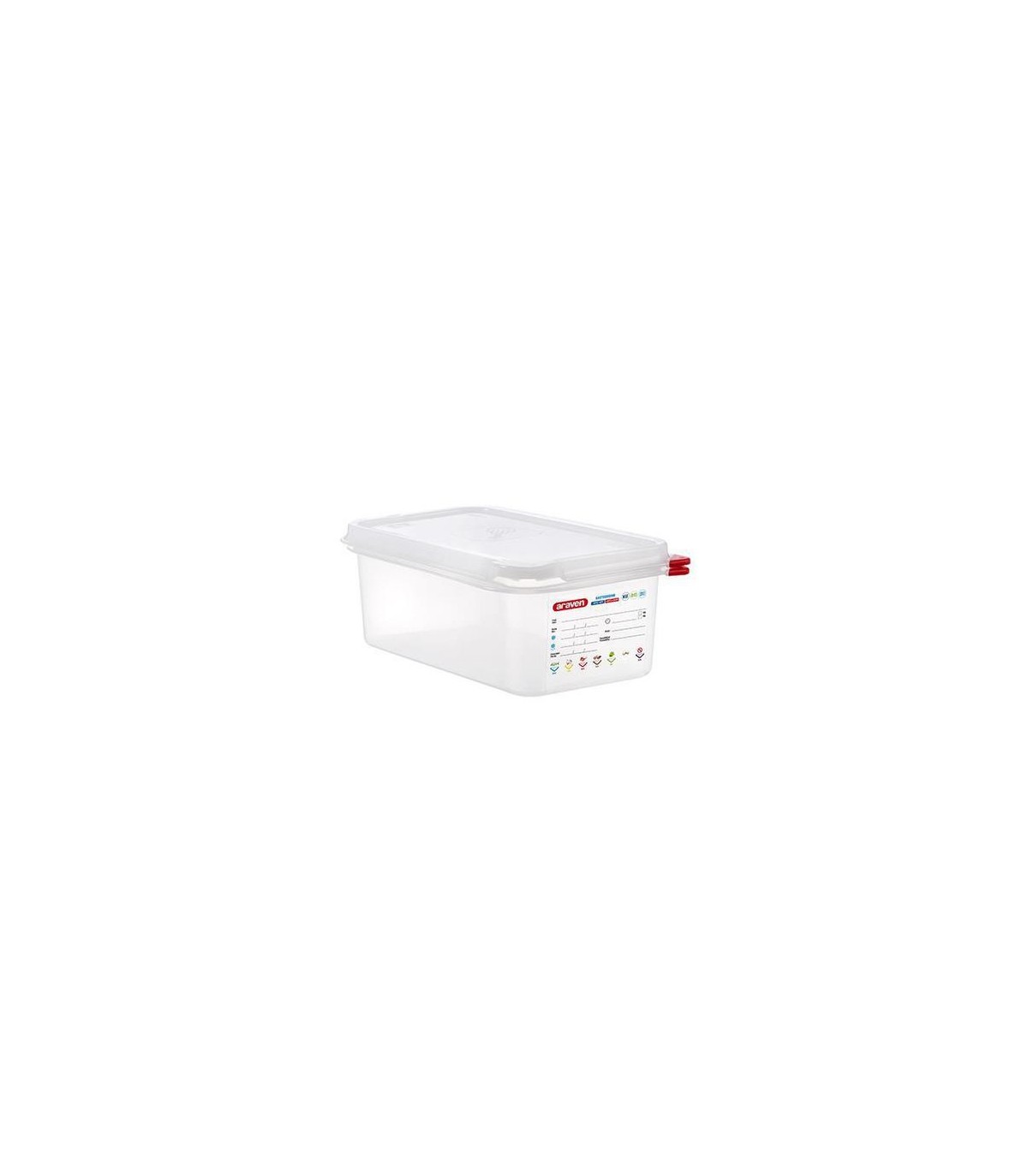 San Jamar Araven - Food Pan w/Lid PP GN 1/4 Size 4" - Transluc