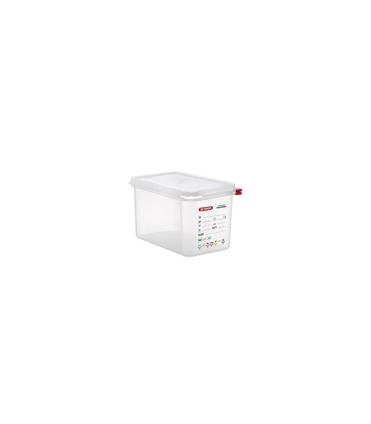 San Jamar Araven - Food Pan w/Lid PP GN 1/4 Size 6" - Transluc