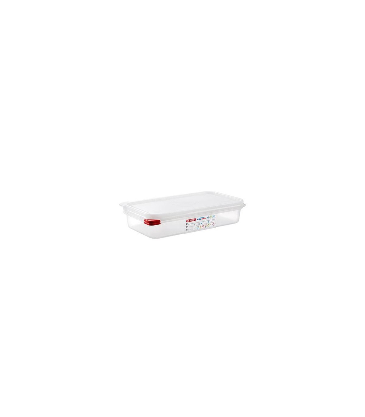 San Jamar Araven -Food Pan w/Lid PP GN 1/3 Size 2.5"- Transluc