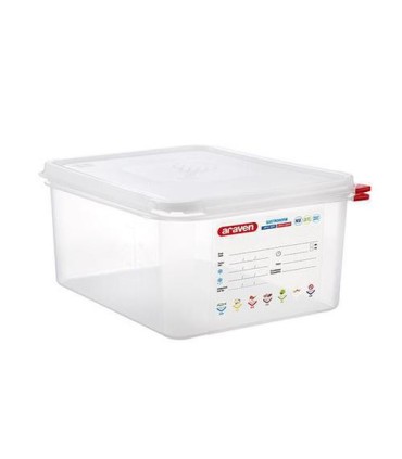 San Jamar Araven - Food Pan w/Lid PP GN 1/2 Size 6" - Transluc