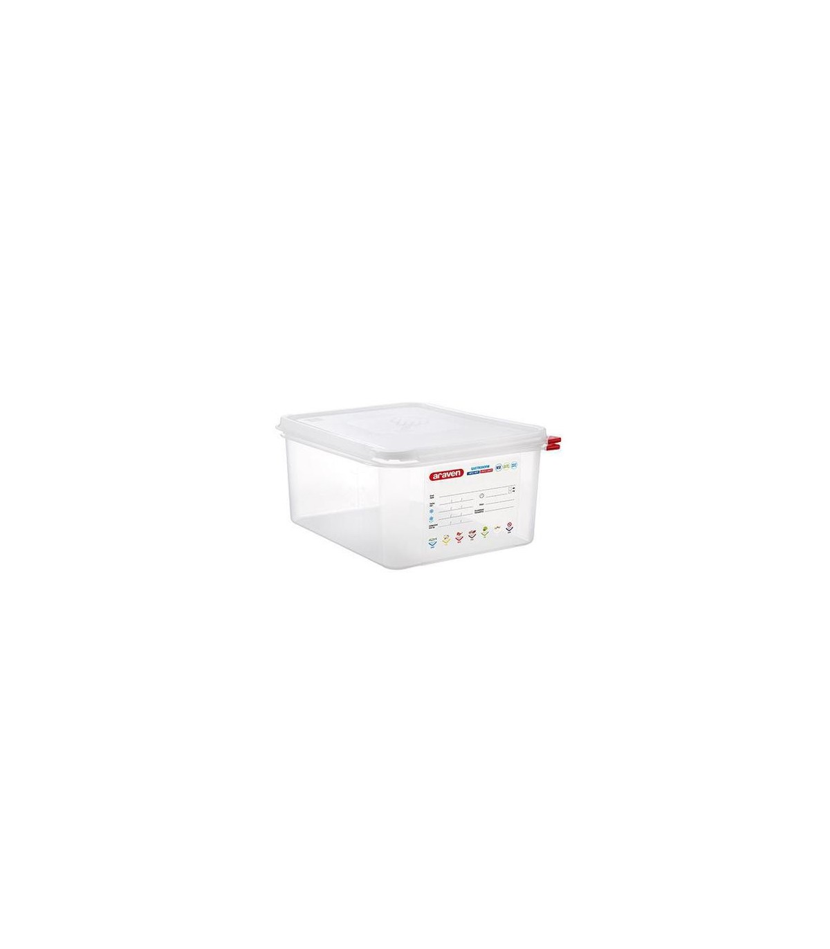 San Jamar Araven - Food Pan w/Lid PP GN 1/2 Size 6" - Transluc