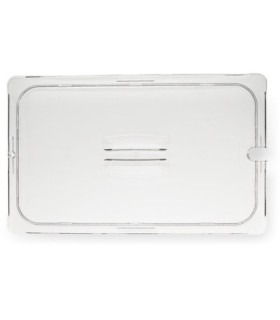 San Jamar Food Pan - Lid Only Full Size Notched - Clear