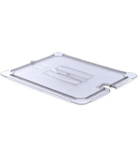 San Jamar Food Pan - Cold Lid Only 1/2 Size Notched - Clear