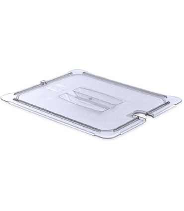 San Jamar Food Pan - Cold Lid Only 1/2 Size Notched - Clear
