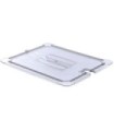 San Jamar Food Pan - Cold Lid Only 1/2 Size Notched - Clear