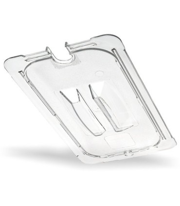 San Jamar Food Pan - Cold Lid Only 1/3 Size Notched - Clear