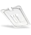 San Jamar Food Pan - Cold Lid Only 1/3 Size Notched - Clear