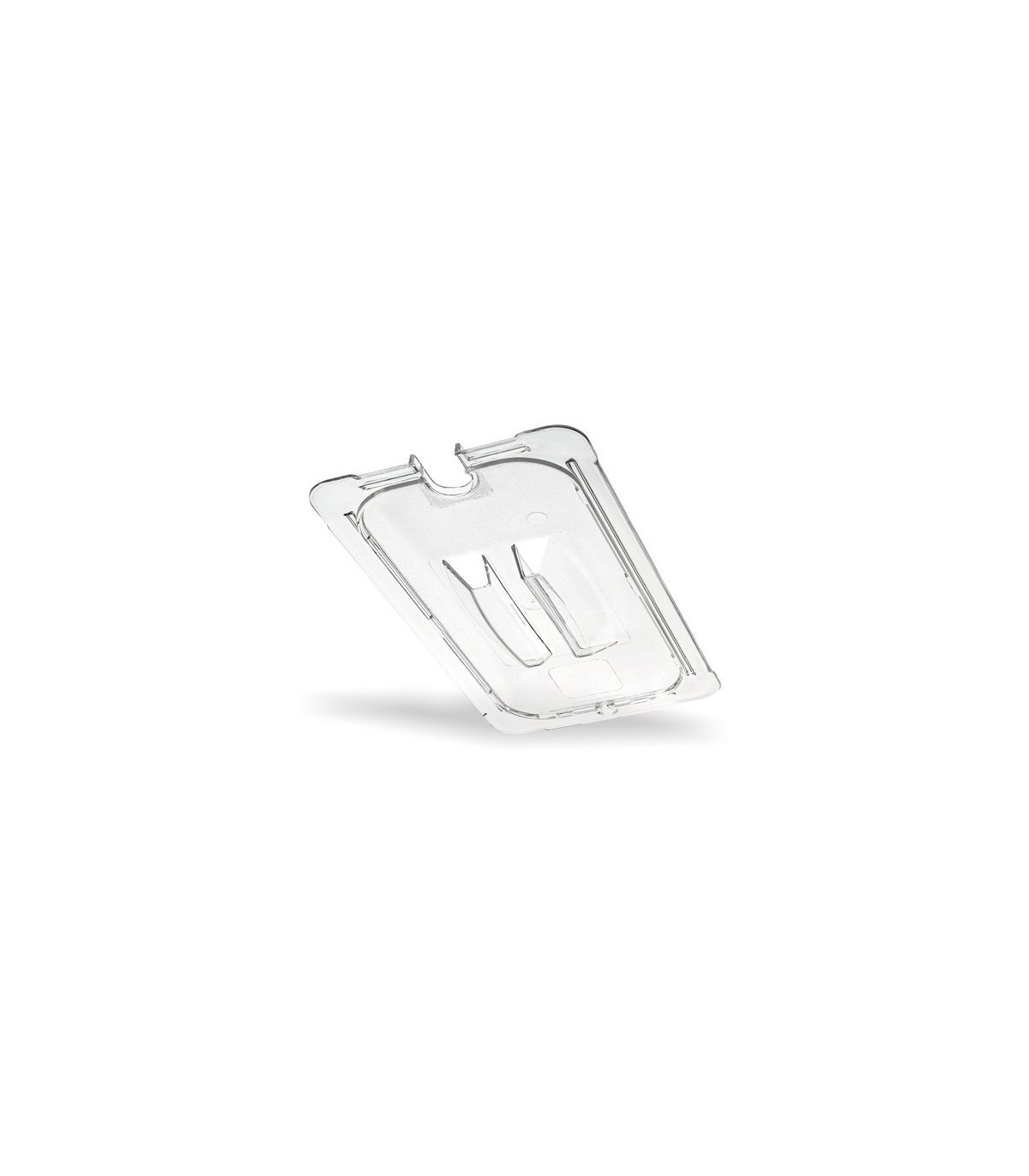 San Jamar Food Pan - Cold Lid Only 1/3 Size Notched - Clear