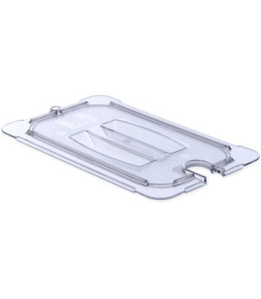 San Jamar Food Pan - Cold Lid Only 1/4 Size Notched - Clear