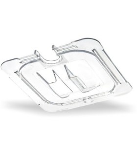 San Jamar Food Pan - Cold Lid Only 1/6 Size Notched - Clear