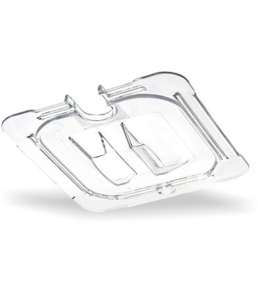 San Jamar Food Pan - Cold Lid Only 1/6 Size Notched - Clear
